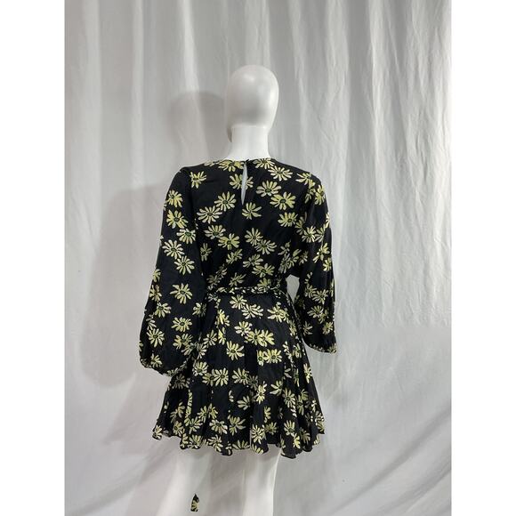 Rhode 'Ella' Black Cotton Linen Mini Dress Size XS - Picture 3 of 5